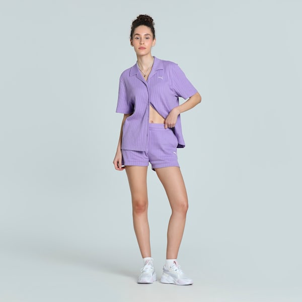 WARDROBE Essentials Women's Pointelle 4" Shorts, Lavender Alert, extralarge-IND